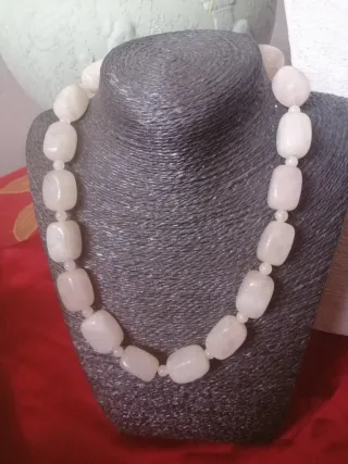 Collar Cuarzo Rosa Piedras Facetadas