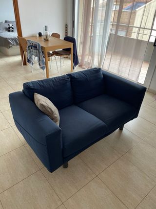 Sofá 2 plazas azul marino 150x90 cm