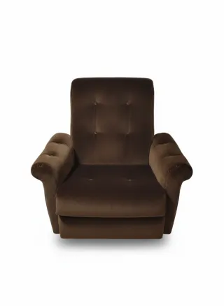 Sillón marrón de terciopelo