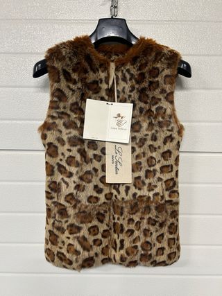 Gilet pelliccia Lo Sentier leopardato taglia M