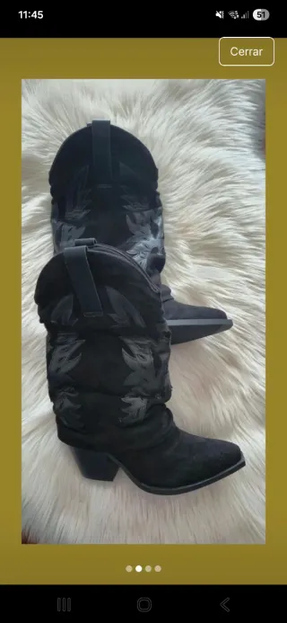 Botas cowboy negras talla 38