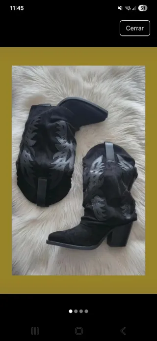 Botas cowboy negras talla 38