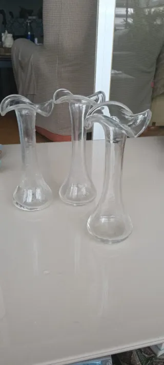 Jarrón de cristal transparente