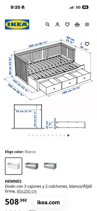 Cama nido con escritorio y almacenaje