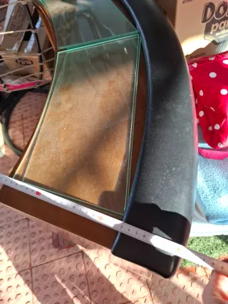 Barra de bar curva con vitrina