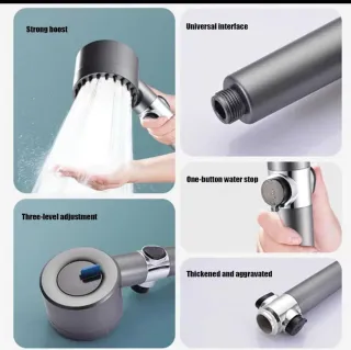 Ducha 4 funciones gris y plata