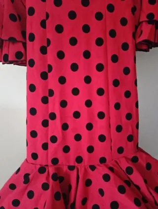 Vestido Flamenco Rojo Lunares Negros