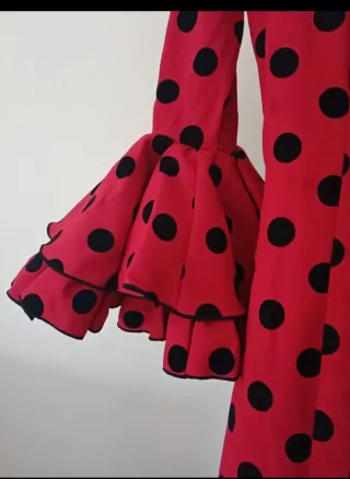 Vestido Flamenco Rojo Lunares Negros