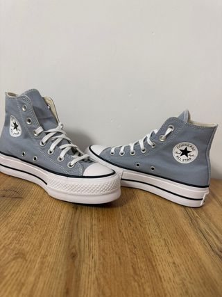 Converse plataforma azul y blanco
