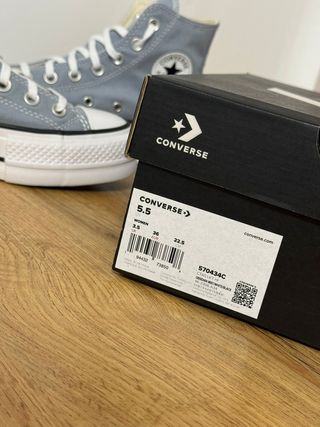 Converse plataforma azul y blanco