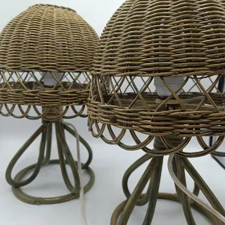Set di 2 Lampade in Vimini