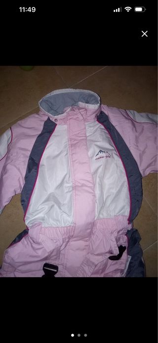 Mono de nieve rosa y gris talla 3/4 años 104 cm