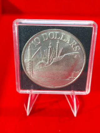 Onza Plata Ley .500 10 $ Singapur 1965-75 31.25 gr