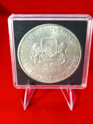 Onza Plata Ley .500 10 $ Singapur 1965-75 31.25 gr