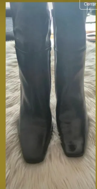 Botas altas de piel tacón 9 cm