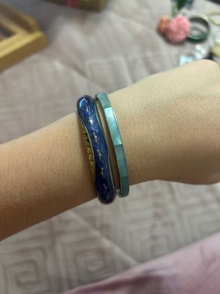 Pack 2 pulseras azul y verde