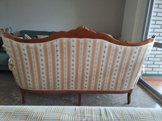 Sofá Luis XV 3 plazas madera tallada