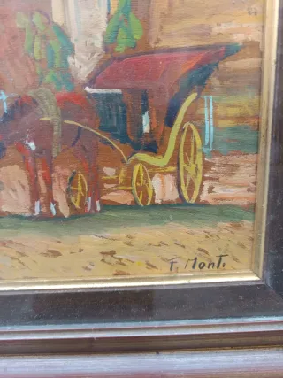 Dipinto su tavola con cornice antica