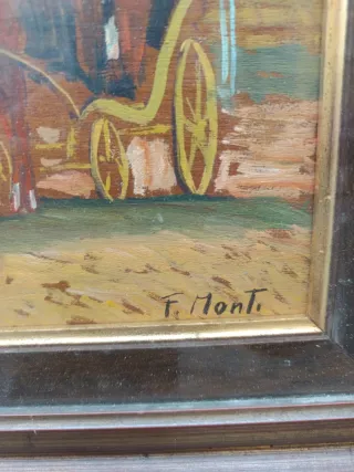 Dipinto su tavola con cornice antica