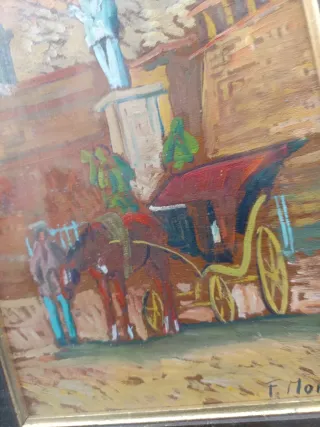 Dipinto su tavola con cornice antica