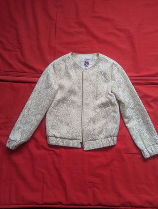 Vestido de Comunión Blanco y Dorado.