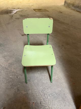 Sillas colegio verdes (madera y metal)