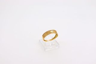 ANILLO TORNILLOS Y CIRCONITAS. Oro 18k.