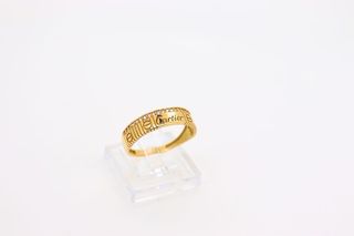 ANILLO TORNILLOS Y CIRCONITAS. Oro 18k.