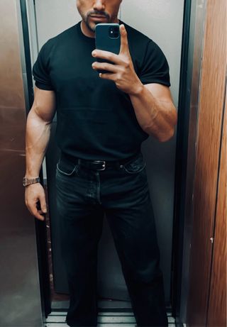 MONR Camiseta Punto Negra Talla L/XL