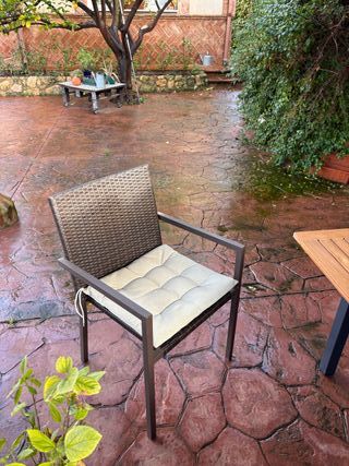 Mesa de exterior extensible 6/8 pax y 6 sillas