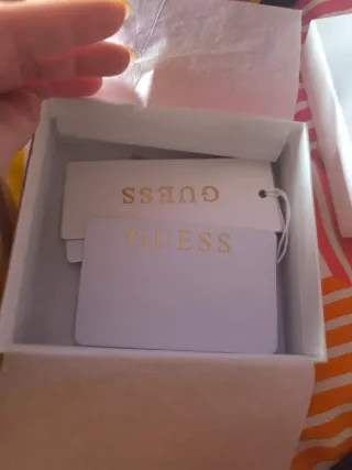 Cartera Madrid de piel auténtica GUESS / Negro / T