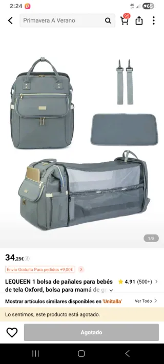 Mochila cambiador bebé con moisés