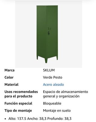 Taquilla metálica verde estilo industrial