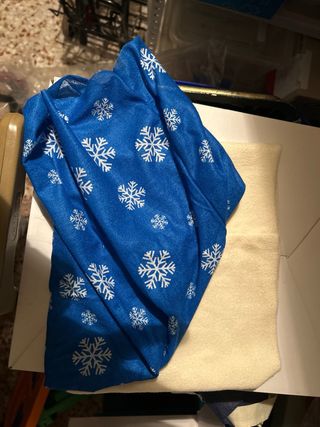 Braga de esquí cuello tubular, azul copos de nieve