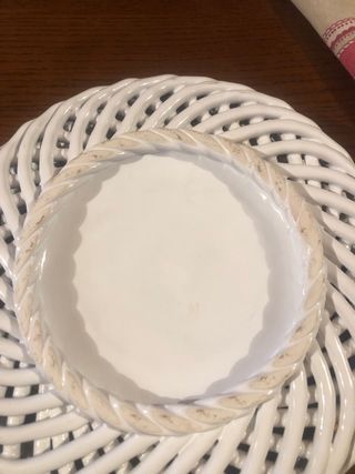 Cestino in ceramica bianco