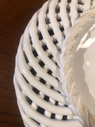 Cestino in ceramica bianco