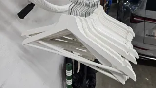 Set 28 Perchas Ikea Madera Blancas