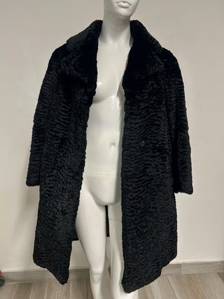 Cappotto in pelliccia di castoro nero