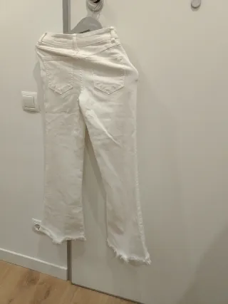Pantalón vaquero blanco campana mujer T.32