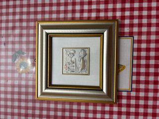 Mini cuadro paisaje metal madera