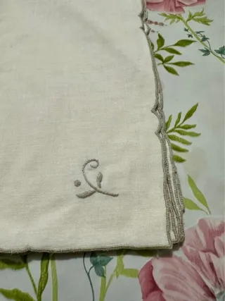 Set 6 Tovagliolini Lino Vintage Beige Grigio