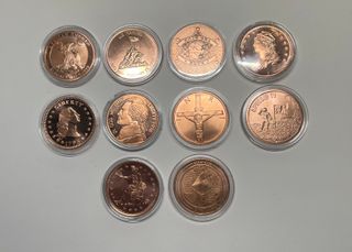 Lote 10 onzas cobre coleccionables