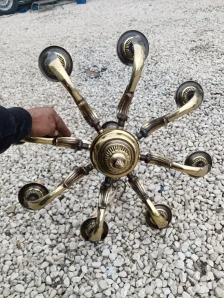 Lámpara de techo bronce 8 brazos