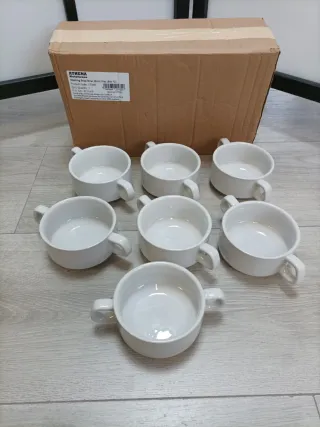 Pack de 7 Cuencos de sopa apilables blancos 290ml