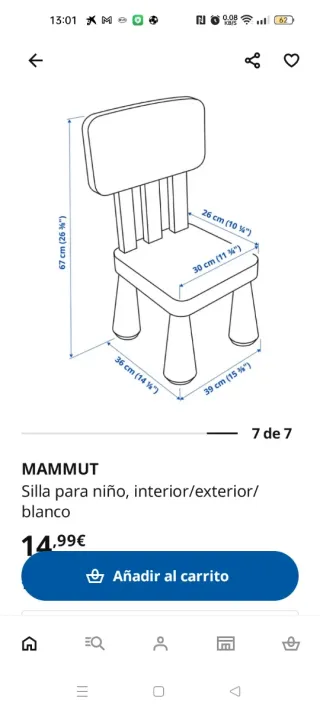 Silla infantil IKEA azul