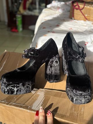 Botas Mary Jane Góticas Tacón Plataforma