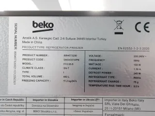 Nevera Beko doble puerta