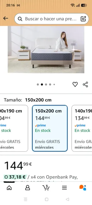 Colchón viscoelastico