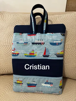 Bolsa de niño con asas con tu nombre