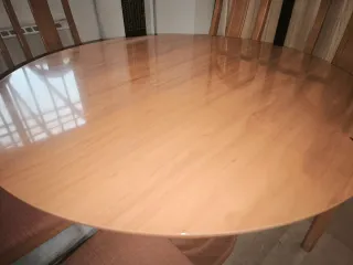 Mesa comedor redonda extensible y 6 sillas